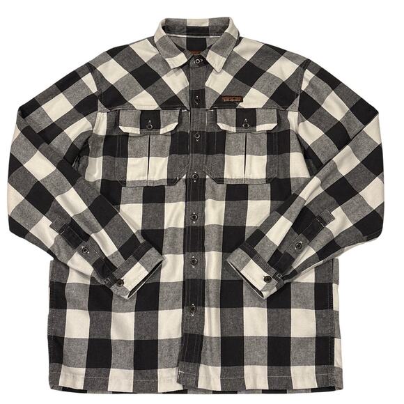 Patagonia Farriers Work Shirt Mens Sz Medium Buffalo Plaid Hemp Blend Button Up - Picture 1 of 10